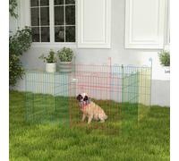 Pawhut Pet Playpen, Puppy Pen Crate Kennel Exercise Fence W/ Door, Indoors And Outdoors Multi