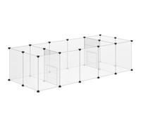 PawHut Pet Playpen Small Animal Pen, 18 Panels, 175 x 70 x 45cm White