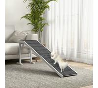 PawHut Pet Ramp for Dogs Cats with Non-Slip Carpet for Bed Sofa, White - White - Pine wood, polyester - 1