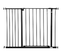 Pressure Fit Dog Gate Pet Barrier for stairs doorway, 76-107cm Width PawHut Black One Size