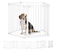 PawHut Pet Safety Gate Dog Gate 5 Panels Stair Barrier White