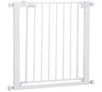 Pawhut Pet Safety Gate Door Barrier Dog Metal Indoor Fence White 75-82cm