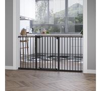 PawHut Pet Safety Gate Retractable Divider Home w/ 3 Extensions and Adjustable Screws