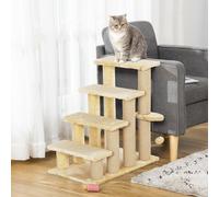 pawHut Pet Stairs with 4-step Stair, Scratching Posts, Platforms, Toy Ball