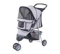 PawHut Pet Stroller for Small Dogs Cats Foldable Travel Carriage with Wheels Zip