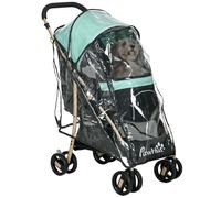 PawHut Pet Stroller for Small Dogs - Green, with Rain Cover
