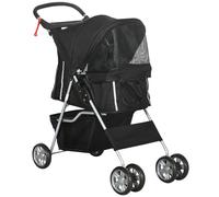 PawHut Pet Stroller W/ 4 Wheels - Grey & Silver