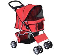 PawHut Pet Stroller W/ 4 Wheels - Grey & Silver