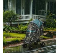 Pawhut Pet Stroller For Xs And S Dogs W/ Rain Cover - Dark Green