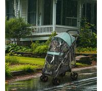 PawHut Pet Stroller for XS and S Dogs w/ Rain Cover - Green