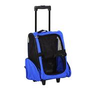 PawHut Pet Travel Backpack Bag & Carrier w/ Trolley and Telescopic - Blue