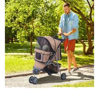 PawHut Pet Travel Stroller Cat Dog Pushchair Trolley Puppy Jogger Carrier Three