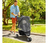 Pawhut Pet Travel Stroller With Rain Cover, 3 Wheels Foldable Cat Dog Pushchair