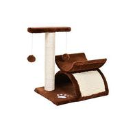 Pawhut Cat Tree For Indoor Cats Scratching Post Kitten Scratcher Sisal Dangling Ball In Brown Brown