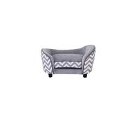 PawHut Plush Grey Dog Couch | Patterned Pet Sofa