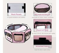 PawHut Portable Cat Dog Playpen Pet Puppy Rabbit Guinea Pig Pen Run Dia 90 x 41H