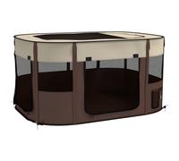 PawHut Portable Dog Pen for Puppies, Kittens, XL - Brown, Brown