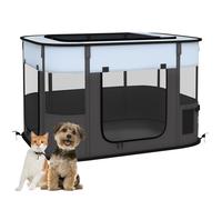 PawHut Portable Dog Pen for Puppies, Kittens, L- Grey, Grey