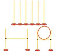 Pawhut Portable Pet Agility Training Obstacle Set For Dogs W/ Adjustable High Jumping Pole