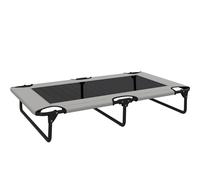 PawHut Portable Raised Dog Bed, Elevated Pet Cot with Breathable Mesh for Indoor Outdoor, for Large Dogs, Light Grey