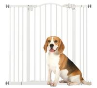 PawHut Pressure Fit Dog Stair Gate 74-100cm Adjustable 94cm Tall White | No Drilling, Safety Gate, Auto Close, for Doorways and Hallways