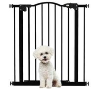 PawHut Pressure Fit Dog Stair Gate, 74-80cm Adjustable, 78cm Tall, Black | No Drilling, Safety Gate, Auto Close, for Doorways and Hallways