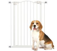 PawHut White 74-80cm Adjustable Metal Pet Safety Gate
