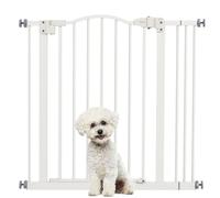 PawHut Pressure Fit Dog Stair Gate 74-87cm Adjustable 78cm Tall White | No Drilling, Safety Gate, Auto Close, for Doorways and Hallways