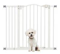PawHut Pressure Fit Dog Stair Gate 74-94cm Adjustable 78cm Tall White | No Drilling, Safety Gate, Auto Close, for Doorways and Hallways