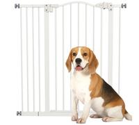 PawHut Pressure Fit Dog Stair Gate 74-94cm Adjustable 94cm Tall White | No Drilling, Safety Gate, Auto Close, for Doorways and Hallways