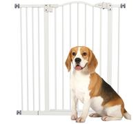 PawHut Pressure Fit Dog Stair Gate No Drilling Safety Gate Auto Close for Doorways, Hallways, 74-94cm Adjustable, 94cm Tall, White