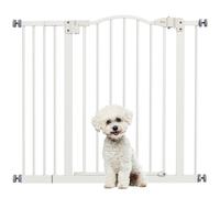 PawHut Pressure Fit Dog Stair Gate No Drilling Safety Gate Auto Close for Doorways, Hallways, 74-94cm Adjustable, 78cm Tall, White White