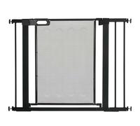 PawHut Pressure Fit Safety Gate Auto Closing Door 75-103 cm Black | Dog Gate for Doorways and Staircases, Pet Barrier for Hallways, Double Locking