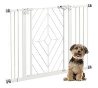 Pressure Fit Safety Gate w/ Auto Closing Door - Double Locking - 74-100cm - PawHut | TJ Hughes White