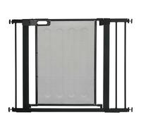 PawHut Pressure Fit Safety Gate for Doors and Stairs, Dog Gate with Auto Close, Pet Barrier for Hallways, with Double Locking, 2 Extensions Kit Black