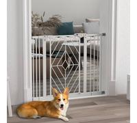 Pawhut Pressure Fit Safety Gate For Doorways, Staircases, Openings 74-100Cm - White White