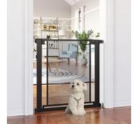 Pressure Fit Safety Gate for Doors, Dog Gate with Auto Close - Black / SteelABS