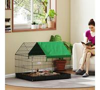 PawHut Rabbit Cage Guinea Pig Small Animal Playpen Water Proof Roof 90x75x75 cm