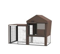PawHut Rabbit Hutch Cover Water-Resistant Guinea Pig Cage Cover Brown