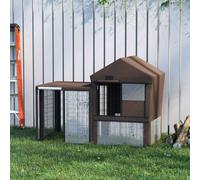 PawHut Rabbit Hutch Cover, Water-Resistant Pets Cage Protector, Breathable Guinea Pig Cage Cover - Brown Brown