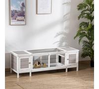 Pawhut Rabbit Hutch and Separable Guinea Pig Cage - Grey