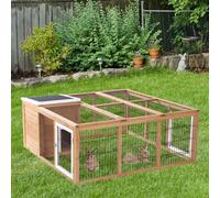 Pawhut Rabbit Hutch, Guinea Pig House Outdoor Cage W/openable Top, Yellow