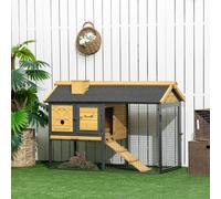 PawHut Rabbit Hutch Outdoor Bunny Cage w/Run, Removable Tray, 120 x 55.5 x 80cm