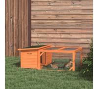 PawHut Rabbit Hutch Off-ground - Small Animal House - Orange, Orange