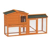 PawHut Rabbit Hutch Outdoor 2 Tier Guinea Pig Hutch Run 150 x 45 x 85cm