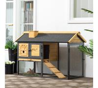 PawHut Rabbit Hutch Outdoor Bunny Cage with Run