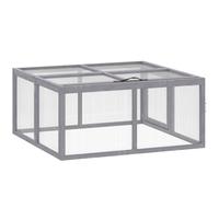 PawHut Rabbit Hutch Outdoor, Foldable Guinea Pig House with Openable Top, for 3 Bunnies, Ducks, Chickens, 110 x 105 x 50 cm
