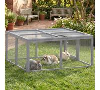 PawHut Rabbit Hutch Outdoor, Foldable Guinea Pig House, Portable Rabbit Run, Chicken Cage, Duck Coop with Openable Top, for 3 Bunnies, Ducks, Chickens, 110 x 105 x 50 cm