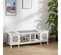 Pawhut Rabbit Hutch and Separable Guinea Pig Cage - Grey