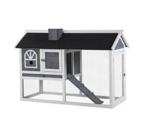 PawHut Rabbit Hutch Wood Bunny Cage for Outdoor Indoor w/ Pull Out Tray Ramp | TJ Hughes